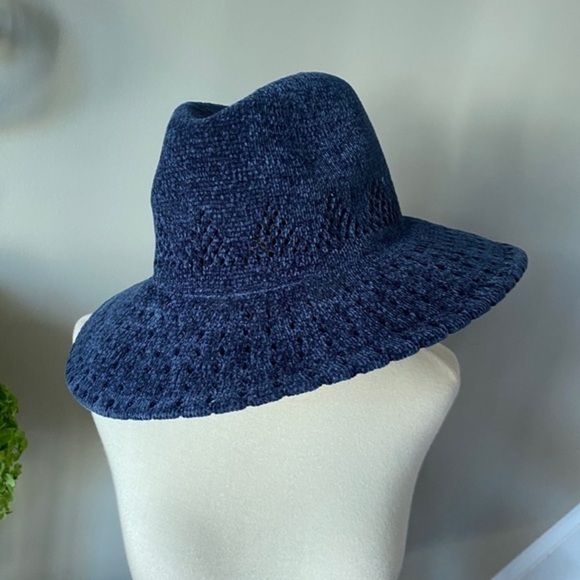 Anthropologie Blue  Lindy  Chenille Rancher Hat